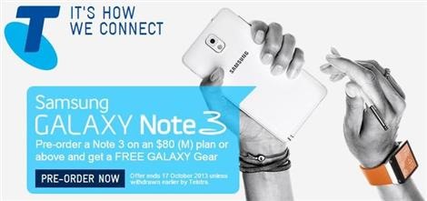 Telstra Free Galaxy Gear with Note 3 Pre Orders