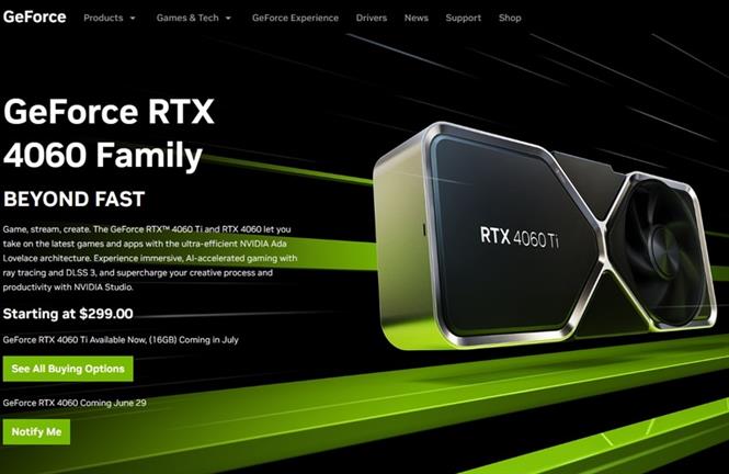 nvidia rtx 4060 release date